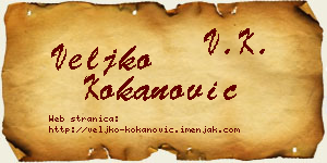 Veljko Kokanović vizit kartica